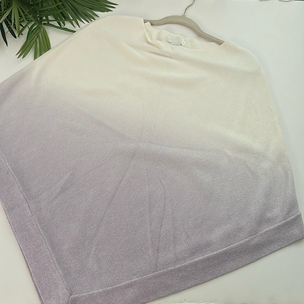 Barefoot Dreams Cream and Gray Ombre Poncho - Picture 7 of 13